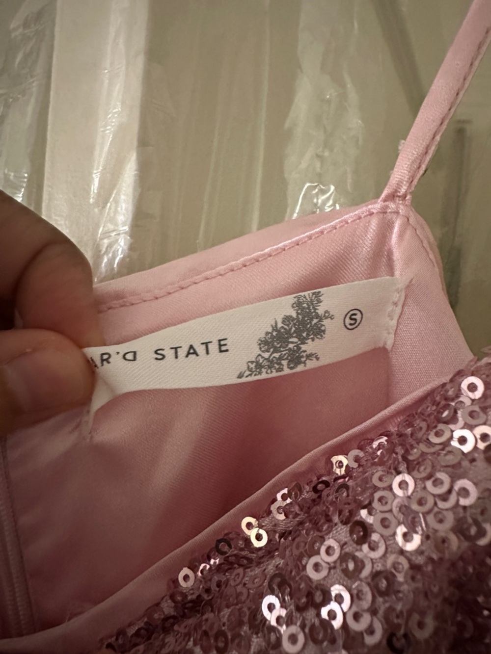 Altar'd State Pink Sequin Mini Dress with Bow - Picture 7 of 10